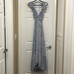 Astr Blue Floral Maxi Dress